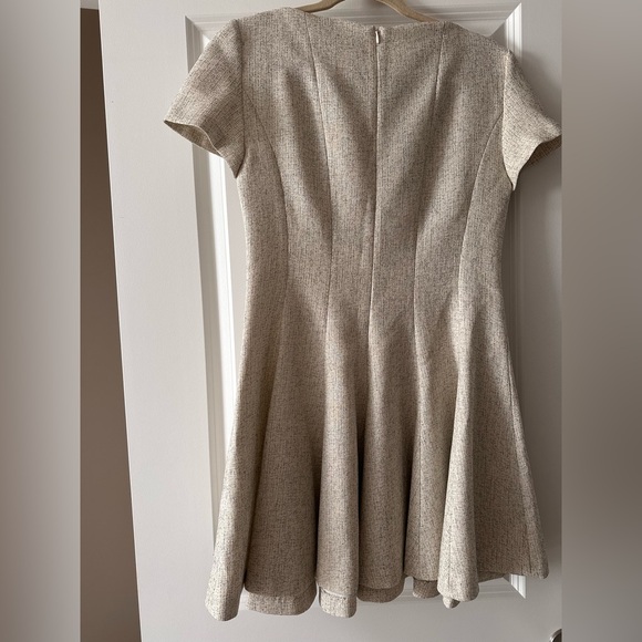 Zara Tan A-line Pleated Dress - Picture 2 of 4